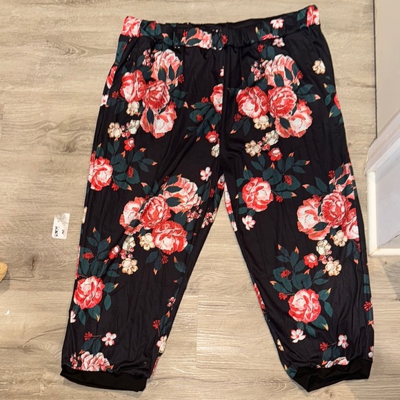other Pants - Floral Black Bottoms